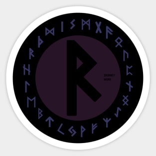 Purple Raidho Elder Futhark  | Viking Rune Symbol Sticker